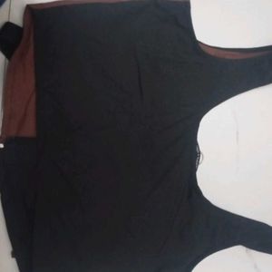 Two-Tone Crop Top with Zipper