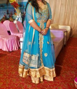 lahnga suit with net fabric