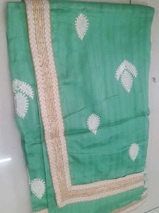 Mint Green Embroidered Saree