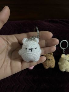Crochet Handmade Amigurumi Bear Keychain