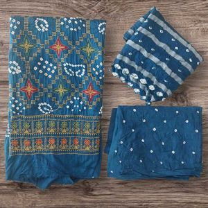 Lakhnavi Work Bandhani Dress Material