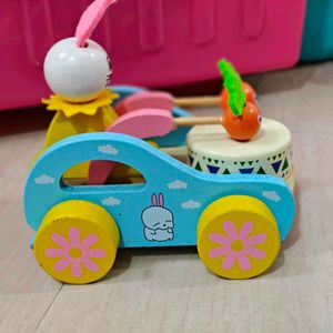 Wooden Drum Pull along toy for earlly