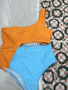 Stylish Color Block Swimsuit