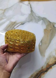 Gold Beaded Topi For Kids