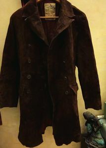 Vintage Brown Suede Leather Coat