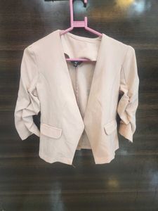 Nude Blazer With Fancy Sleeves
