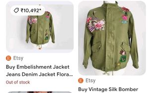 zara Green Floral Embroidered Jacket
