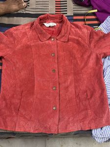 Vintage Suede Button-Down Jacket