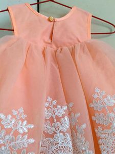 Peach Floral Girls Dress - New with Tag