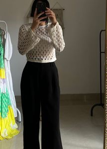 H&amp;M Off White Hole Knit Jumper