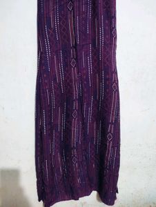 Purple Sleeveless Straight Kurti