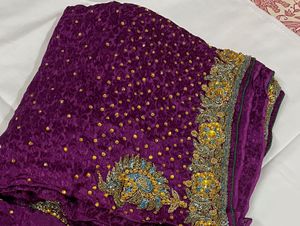 Beads &amp; Stones Work Saree