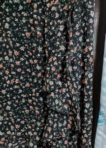 Black Mid Floral Dress
