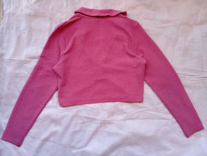 H&amp;m Ribbed Collared Top