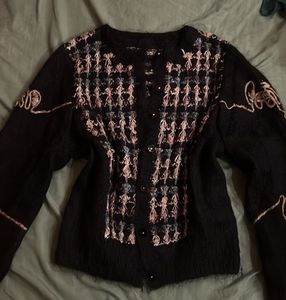 Korean Black Knit Cardigan