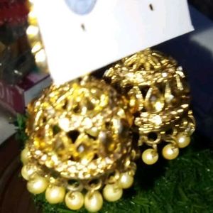 Golden Jhumka Earrings