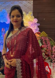 Elegant Maroon Saree with Blouse Pic