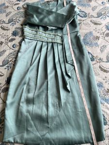 Party Wear Hourglass Midi Mint  Dress