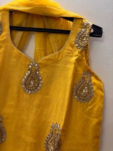 Yellow Embroidered Kurta &amp; Dupatta