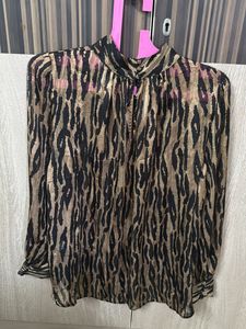 Price Drop! Animal Print High Neck Blouse