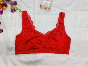 🇳🇿💫💗Hot Look Red Lace Trim Bra