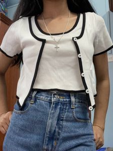 White Cropped Top