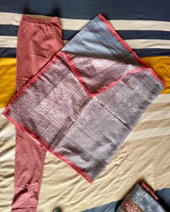 Pink Blue Kurta Set With Dupatta
