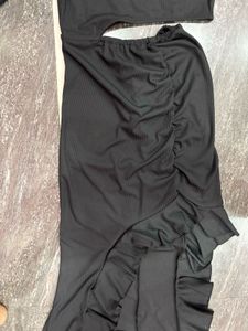Black Cut-out Fit &amp; Flare Dress