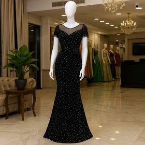 Elegant Black Sequin Evening Gown