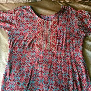🛍️ Red Embroidered Kurta ⭐⭐⭐