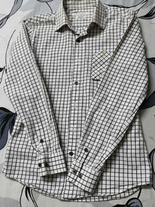 Ziosongzio Men Offwhite Checks Regular Fit Shirt