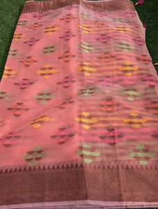 PRICE DROP NEW Pink Chiffon Saree😍🩷