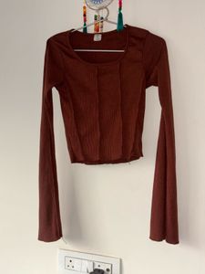 Ribbed Long Sleeve Crop Top