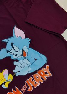 New Tom And Jerry Oversized Crop Tshirt