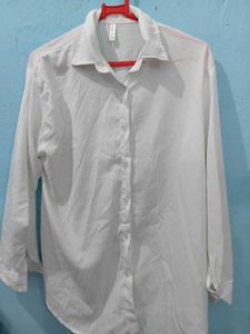 Oversized White Button-Down Shirt