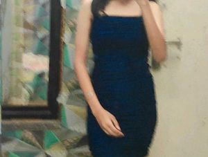 Adjustable Dark Blue Bodycon Dress