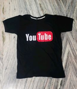 Black YouTube Printed T-shirt