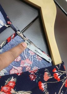 Navy Blue Multi Floral Print Jumpsuit For 38 Bust