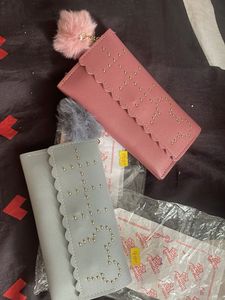 Cute Studded Heart Wallet with Keych