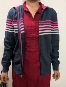 Striped Zip-Up Hoodie