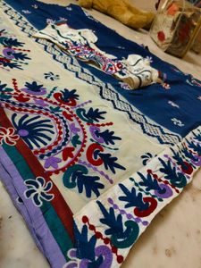 kashmeri embroidery work saree with blouse