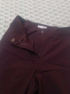 Burgundy Wide Leg Pants