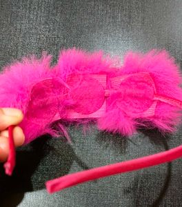 Bright Pink Feather Headband