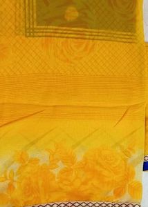 Designer Yellow Saree With Blouse