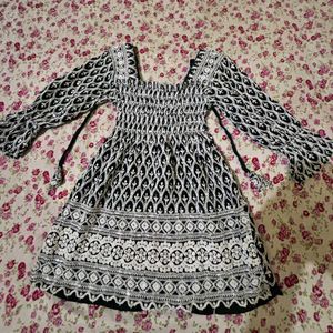 Black Chikankari Top