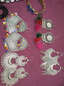 Oxidised Jhumkas Bracelet Combo Offer