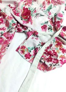 floral tie knot top