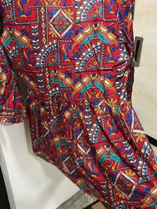 ESTONISHED-Red Indo-Western Peplum Type Bell