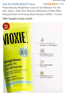 Sealed Packed Moxie Weightless LeaveIn Conditioner