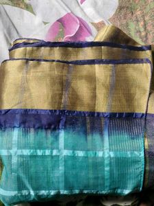 Elegant Teal &amp; Blue Saree